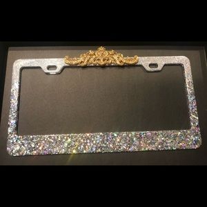 Custom lic plate covers choose your color glitter.
